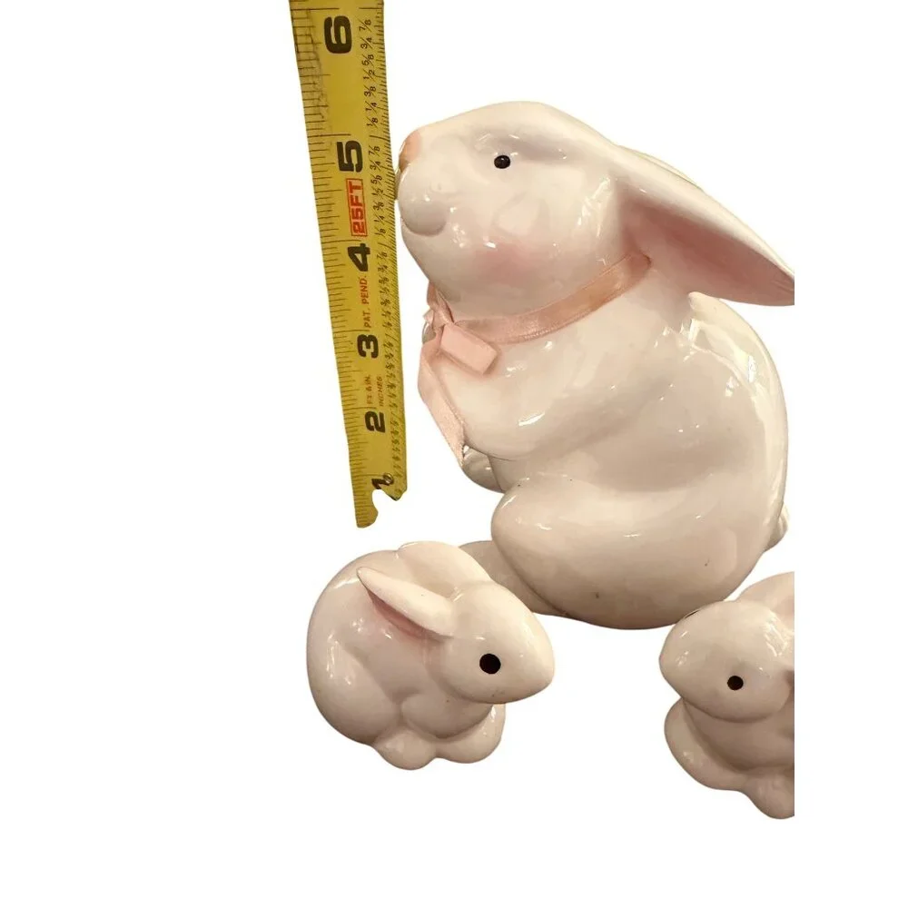 3 Ceramic Bunnies-Easter Decor - Picture 3 of 4